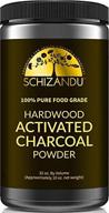 порошок твердого активированного древесного угля schizandu organics - веганский, 100% чистый детокс для кожи и очищения организма, отбеливание зубов и пищеварительное здоровье логотип