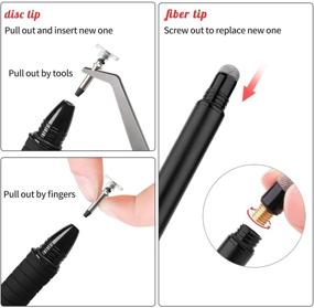 img 1 attached to Digiroot (2Pcs) 2-In-1 Precision Stylus Disc Tip With Fiber Tip For Notes-Taking