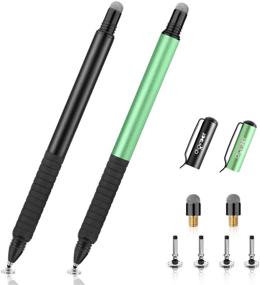 img 4 attached to Digiroot (2Pcs) 2-In-1 Precision Stylus Disc Tip With Fiber Tip For Notes-Taking