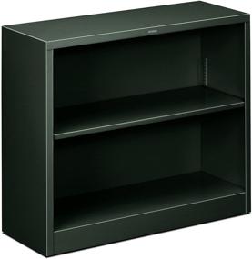 img 1 attached to HON Metal Bookcase - Two Shelves, 34-1/2w x 12-5/8d x 29h, Charcoal (HHS30ABC)