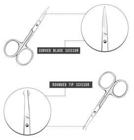 img 3 attached to Revolutionary Premium Quality Nose Hair Scissors for Men: Stainless Steel Mustache and Beard Grooming, Trimming, Eyebrows and Ear Hair Scissor Set (Pack of 2)