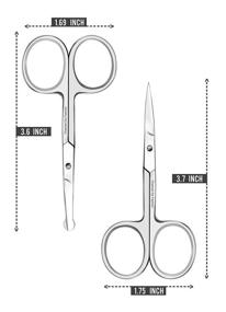 img 2 attached to Revolutionary Premium Quality Nose Hair Scissors for Men: Stainless Steel Mustache and Beard Grooming, Trimming, Eyebrows and Ear Hair Scissor Set (Pack of 2)