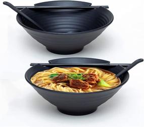 img 4 attached to 🍜 Sustainable Ramen Set: Deluxe Bowl and Chopsticks Combo