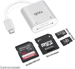 img 3 attached to QCEs USB-C Memory Card Reader: Thunderbolt 3 Compatible for MacBook Pro 2019, MacBook Air/iPad Pro 2019/2018, Galaxy S10/S9, Surface Book 2, and More