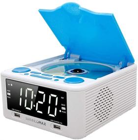 img 3 attached to 🔵 HANNLOMAX HX-300CD: CD-плеер с верхней загрузкой с FM-радио, двойными будильниками и USB-зарядкой - бело-синий