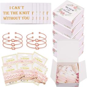 img 4 attached to 36-Piece Bridesmaids Proposal Gift Set: 6 Proposal Boxes, 6 Love Knot 🎁 Bracelets with I Can't Tie The Knot Cards, and 18 No Crease Hair Ties