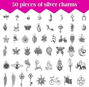 img 2 attached to 💍 Flasoo 300Pcs Expandable Bangle Bracelets with Charms: 20 Bangles, 30 Jewelry Charms, 50 Charm Pendants, 200 Jump Rings – Perfect DIY Craft Jewelry Making Set