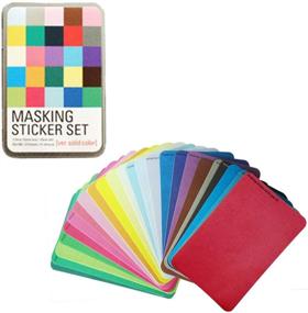 img 1 attached to 🎭 Decorative Patterns Masking Sticker Set (3 Sets) with Solid Tin, Basic, and Pastel Designs