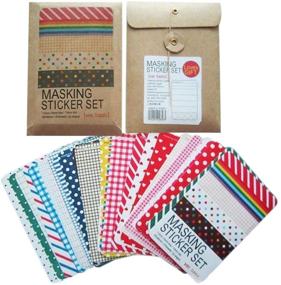 img 3 attached to 🎭 Decorative Patterns Masking Sticker Set (3 Sets) with Solid Tin, Basic, and Pastel Designs