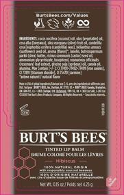 img 1 attached to 💄 Burts Bees Hibiscus Tinted Lip Balm: 100% Natural, Enhanced with Shea Butter &amp; Botanical Waxes - 1 Tube