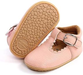 img 4 attached to 👠 HULYKA Baby Girls Mary Jane Flats - Non-Slip Rubber Sole Princess Dress Shoes for Infants & Toddlers - First Walkers Sneakers