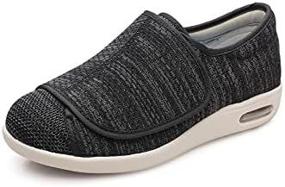 img 1 attached to 👣 Youyun Non Slip Diabetic Shoes for Elderly Women - Adjustable Closure, Breathable & Lightweight, X-Wide Width, Ideal for Swollen Feet Edema - Black Grey 9