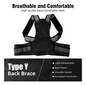 img 2 attached to 👍 Q.M.R Back Posture Corrector: Adjustable & Breathable Support for Men and Women - Promote Straight Back and Relax Shoulders (Large Size)