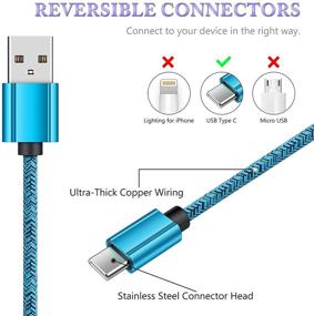 img 3 attached to 🔌 4-х Пакетный Кабель USB Type C длиной 6 футов для Быстрой Зарядки, совместимый с Samsung Galaxy S21 FE/Ultra 5G, S20, S10, S9, A10e, A50, A51, A01, A80, Note 21, LG K51 Stylo4 5 6, Moto G7 G6 Z4 - Зарядное Устройство для Телефона, Кабель USB C.