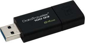 img 3 attached to Kingston DataTraveler 64GB 100 G3 USB 3.0 (DT100G3/64GB) - Black