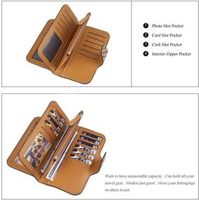 img 1 attached to Wallet Leather Designer Bifold Organizer Women's Handbags & Wallets