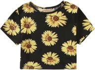 soly hux sunflower crop top: trendy girl's short sleeve tee for stylish summer looks logo