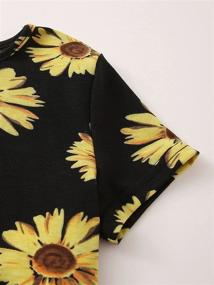 img 2 attached to SOLY HUX Sunflower Crop Top: Trendy Girl's Short Sleeve Tee for Stylish Summer Looks