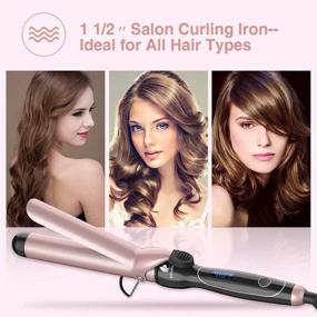 img 3 attached to 🔥 Curling Iron 1 1/2-inch: Instant Heat, Dual Voltage, Tourmaline Ceramic Coating, Glove Included