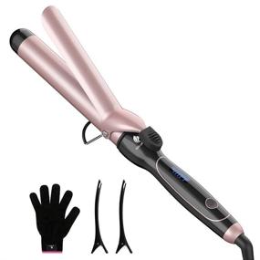 img 4 attached to 🔥 Curling Iron 1 1/2-inch: Instant Heat, Dual Voltage, Tourmaline Ceramic Coating, Glove Included