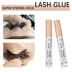 img 2 attached to 👁️ Latex-Free Waterproof False Eyelash Glue - Strong Hold Lash Adhesive, Suitable for Sensitive Eyes - White to Clear Eyelash Adhesive (0.176oz)