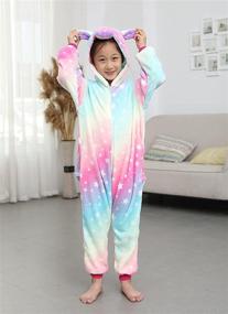 img 2 attached to 🦄 Stylish & Vibrant Colorful Unicorn Onesie Pajamas - Yinhexingkong Xin