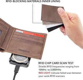 img 1 attached to Parrigai RFID Blocking Genuine Leather Men's Wallet