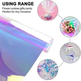 img 1 attached to Iridescent Rainbow Cellophane Wrap Paper - 15M Roll, 31.5 Inch x 50 Feet - Ideal for Gift Wrap, Holidays, Birthdays, and Flower Wrapping