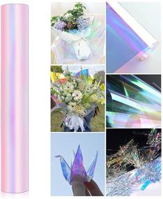 img 3 attached to Iridescent Rainbow Cellophane Wrap Paper - 15M Roll, 31.5 Inch x 50 Feet - Ideal for Gift Wrap, Holidays, Birthdays, and Flower Wrapping
