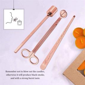 img 3 attached to 🕯️ Rose Gold 3-in-1 Candle Accessory Set: Candle Snuffer, Wick Dipper, Wick Trimmer Cutter with Gift Box for Scented Candle Enthusiasts