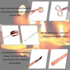 img 1 attached to 🕯️ Rose Gold 3-in-1 Candle Accessory Set: Candle Snuffer, Wick Dipper, Wick Trimmer Cutter with Gift Box for Scented Candle Enthusiasts