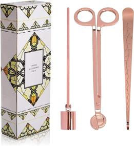 img 4 attached to 🕯️ Rose Gold 3-in-1 Candle Accessory Set: Candle Snuffer, Wick Dipper, Wick Trimmer Cutter with Gift Box for Scented Candle Enthusiasts