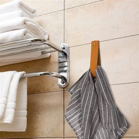 img 1 attached to 🧲 Suzile 4-Pcs Brown Leather Wall Hooks: Stylish, Durable, and Space-Saving Wall Mounted Towel Hangers for Bathroom, Kitchen, and Bedroom