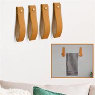 🧲 suzile 4-pcs brown leather wall hooks: stylish, durable, and space-saving wall mounted towel hangers for bathroom, kitchen, and bedroom logo