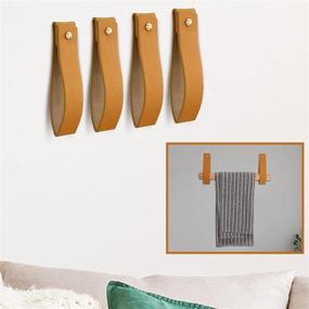 img 4 attached to 🧲 Suzile 4-Pcs Brown Leather Wall Hooks: Stylish, Durable, and Space-Saving Wall Mounted Towel Hangers for Bathroom, Kitchen, and Bedroom