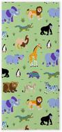 🦁 wildkin 100% cotton kids nap mat cover: sewn-in flap pillowcase design for boys & girls, fits up to 1.5 inch vinyl nap mat - bpa-free (wild animals) logo