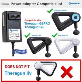 img 1 attached to Сетевое зарядное устройство T Power 20V совместимо с массажерами Theragun Elite PRO G4 G3, G3PRO, стимулятором для массажа тканей и носимым массажером глубокого воздействия. Профессиональный адаптер питания AC DC.