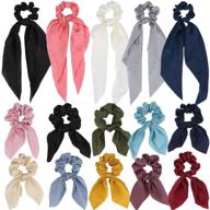 🎀 jaciya 15 pack chiffon hair scrunchies: soft and elegant hair ties in 15 colors logo