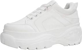 img 4 attached to LUCKY STEP Platform Sneakers Athletic Women's Shoes