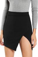 💃 chic and sophisticated: wdirara women's asymmetrical solid overlap bodycon workwear skirt logo