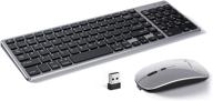 💻 rechargeable multi-device bluetooth keyboard and mouse combo - huibest dual mode (bt+2.4g) wireless keyboard and mouse, compatible with windows/android/mac os/ios, extra silicone keyboard cover (black+gray) logo