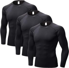 img 4 attached to 👕 Men's Cooling Shirts Bundle: 3-Pack Long Sleeve Athletic Tees with Sun Protection