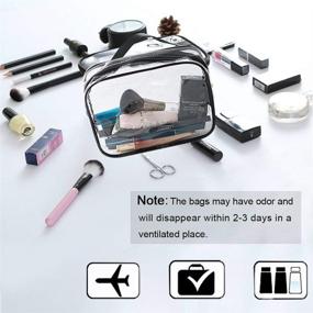 img 1 attached to 💼 TSA Approved Clear Makeup Bags - 6 Piece Cosmetic Makeup Bags Set with Zipper Handle for Travel