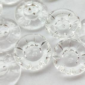 img 2 attached to 🌸 Chenkou Craft: 50pcs Clear Flower Plastic Buttons - Perfect for Sewing and Crafts!