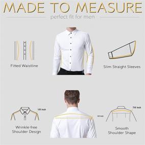 img 3 attached to Refined Style: Formal White Men's Clothing with a Casual Button Collar