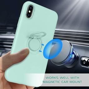 img 2 attached to DOMAVER For IPhone Xs Max Case 360° Ring Holder Kickstand (Support Car Mount) Silicone Soft Rubber Microfiber Lining Cushion Protective Cover For IPhone Xs Max 6 Portable Audio & Video