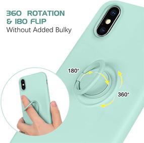 img 3 attached to DOMAVER For IPhone Xs Max Case 360° Ring Holder Kickstand (Support Car Mount) Silicone Soft Rubber Microfiber Lining Cushion Protective Cover For IPhone Xs Max 6 Portable Audio & Video