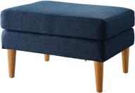 🔵 convenience concepts designs4comfort marlow ottoman, blue mid century fabric logo