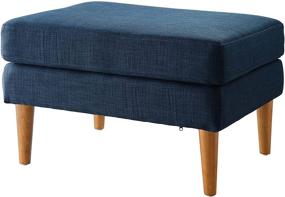 img 4 attached to 🔵 Convenience Concepts Designs4Comfort Marlow Ottoman, Blue Mid Century Fabric