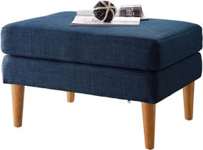 img 3 attached to 🔵 Convenience Concepts Designs4Comfort Marlow Ottoman, Blue Mid Century Fabric